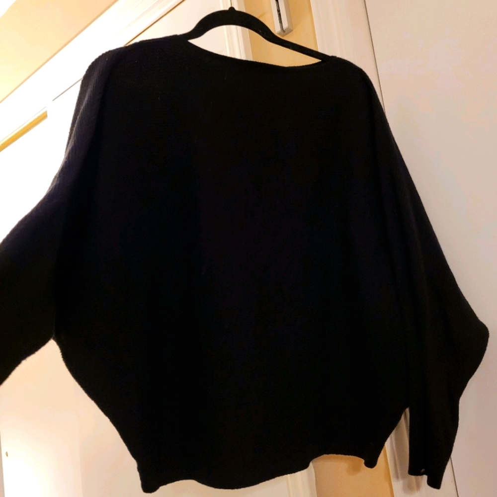 Black Boatneck Oversized Sweater